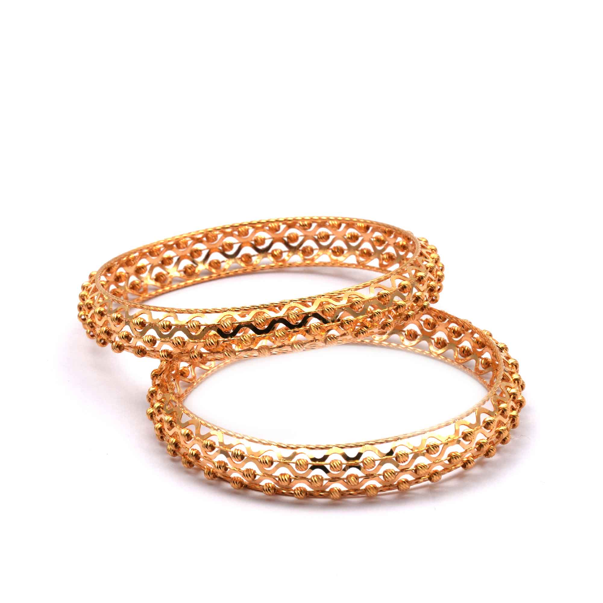 dashing dew drop gold bangles