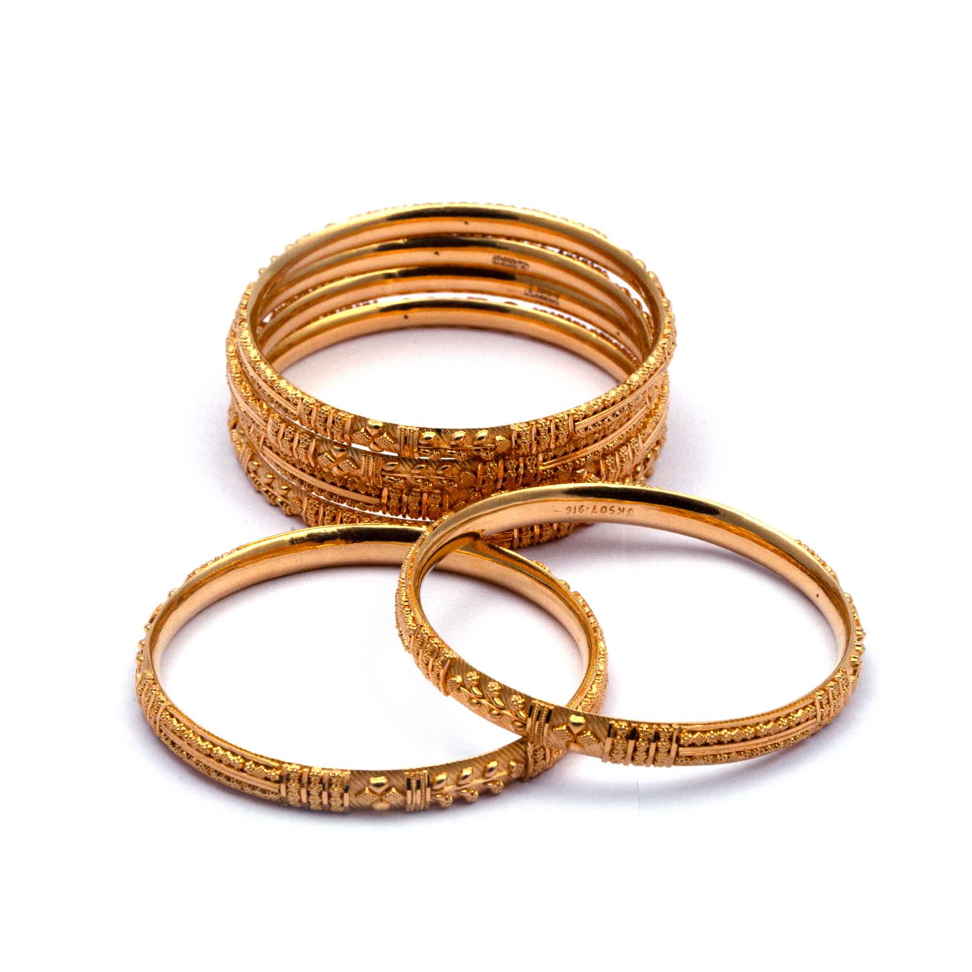 modern sleek gold bangles