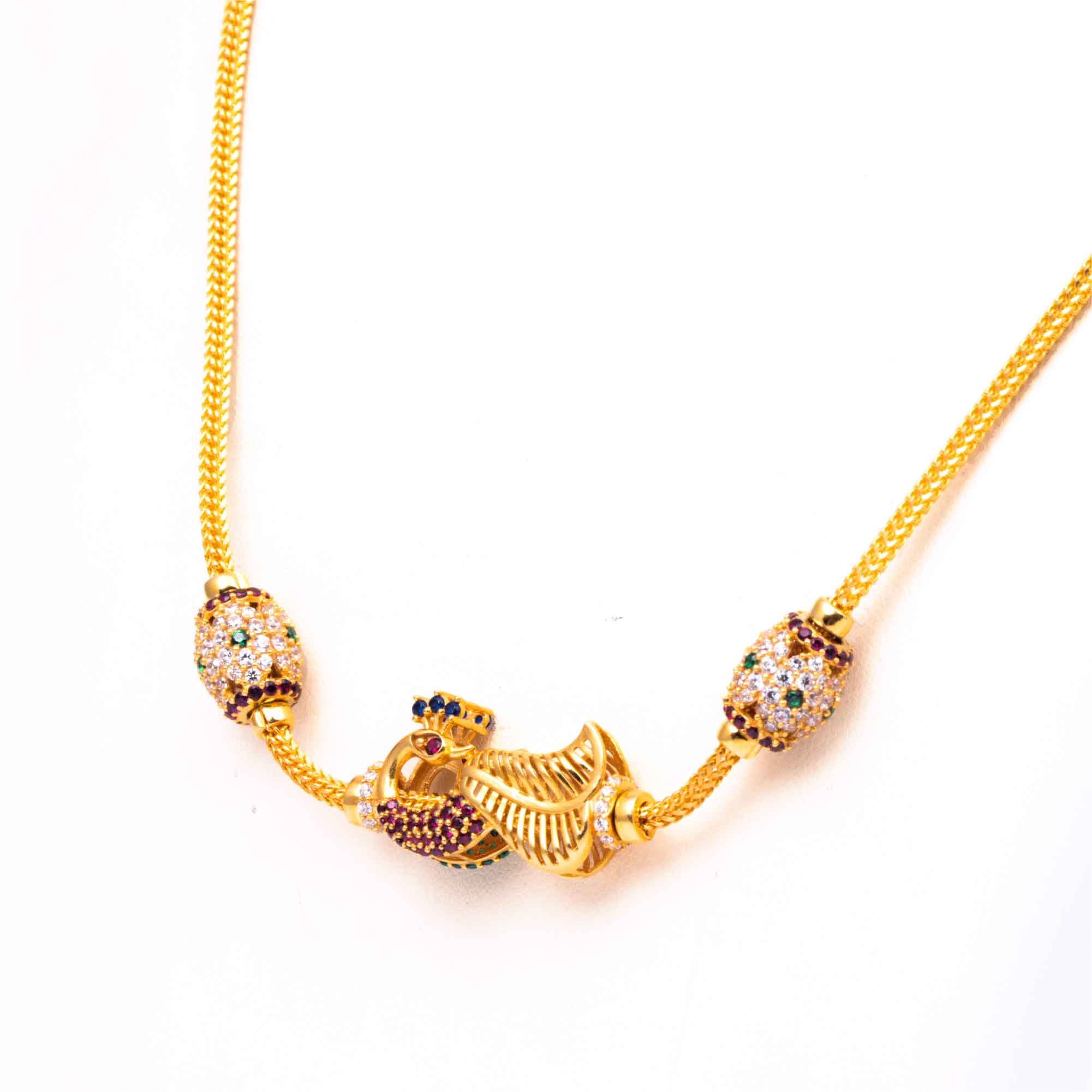 scintillating multi stone balls gold chain