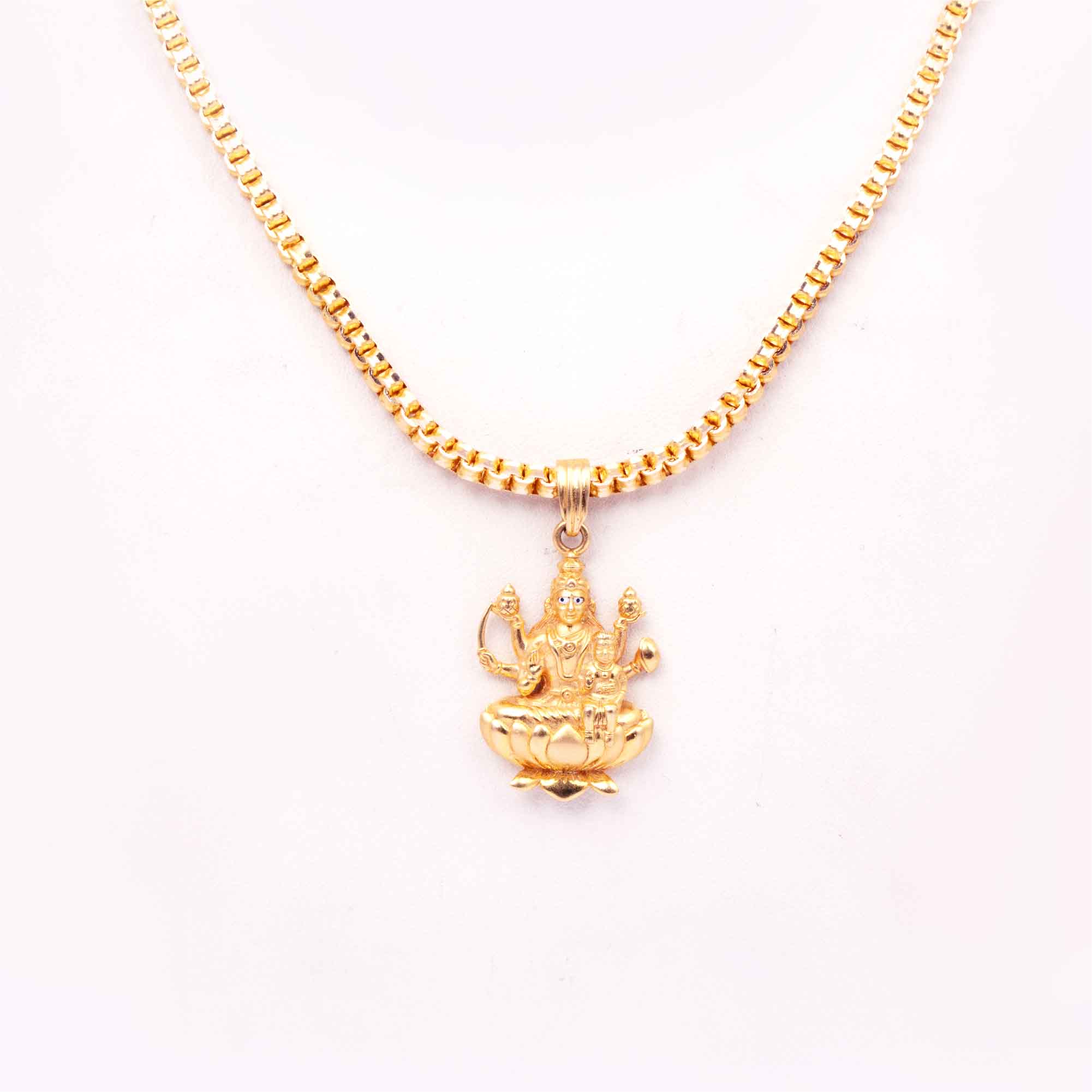 god lakshmi gold pendants